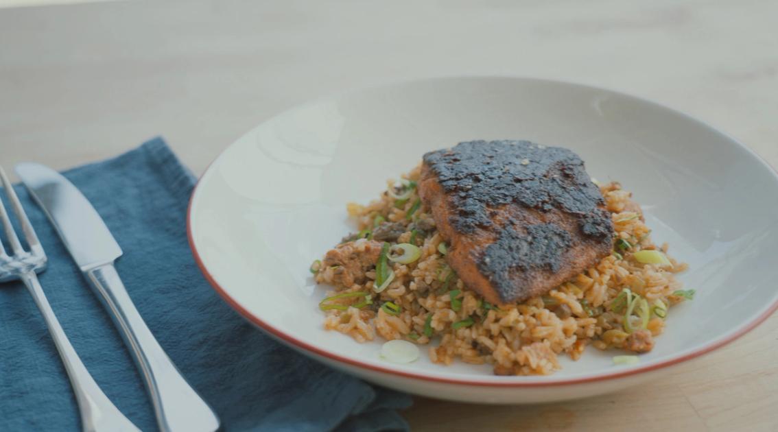 Blackened Snapper with Dirty Rice Recipe - Made In