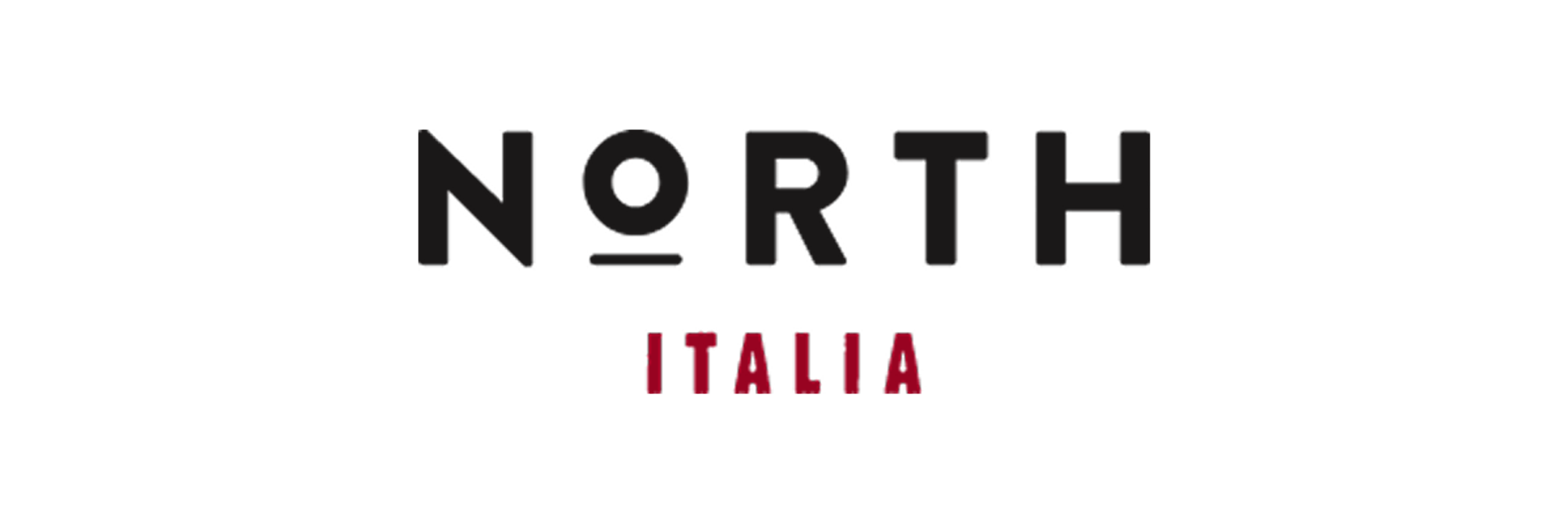 Logo featuring the word "NORTH" in bold black letters above "ITALIA" in red, with a modern and clean design.