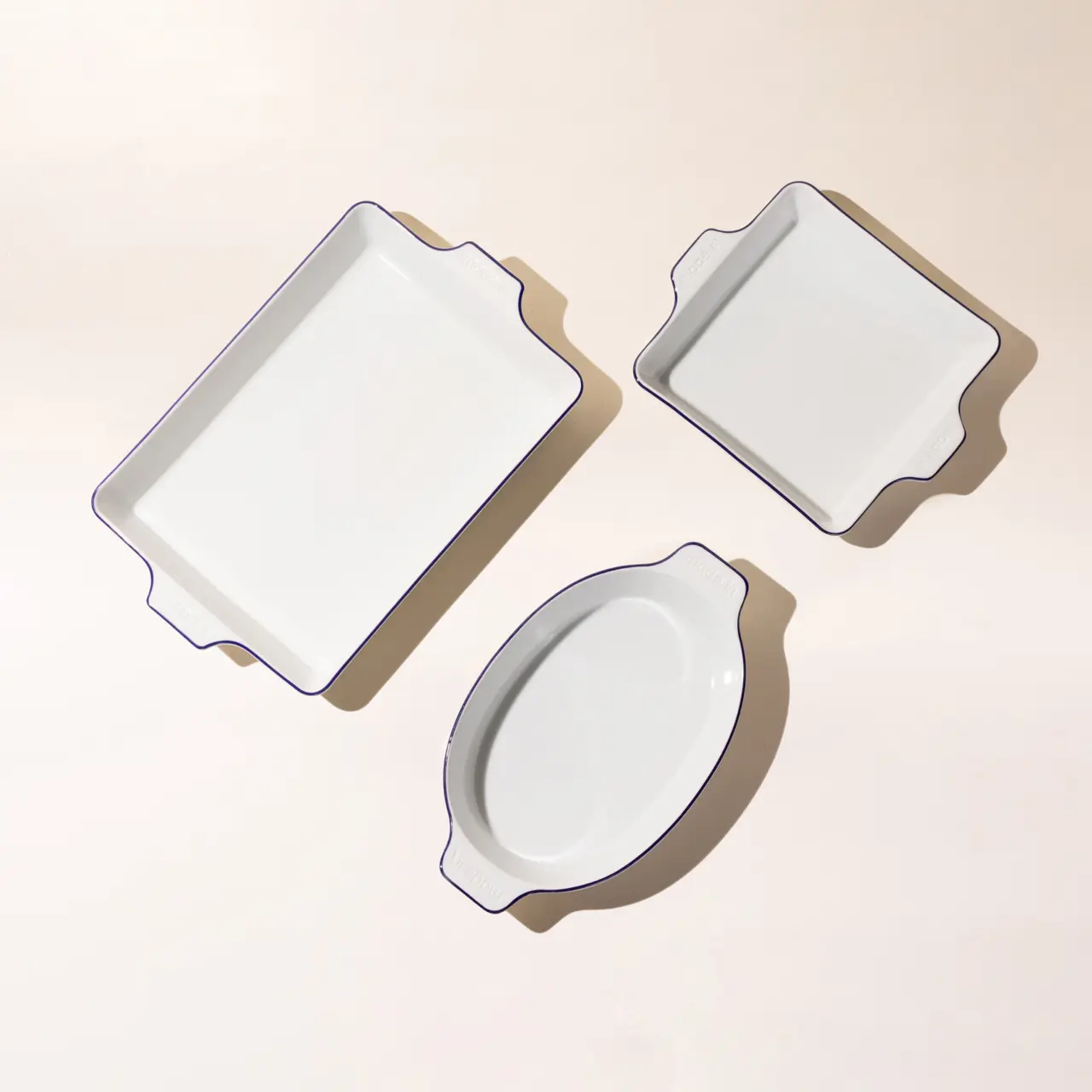 Blue Rim Porcelain Bakeware Set