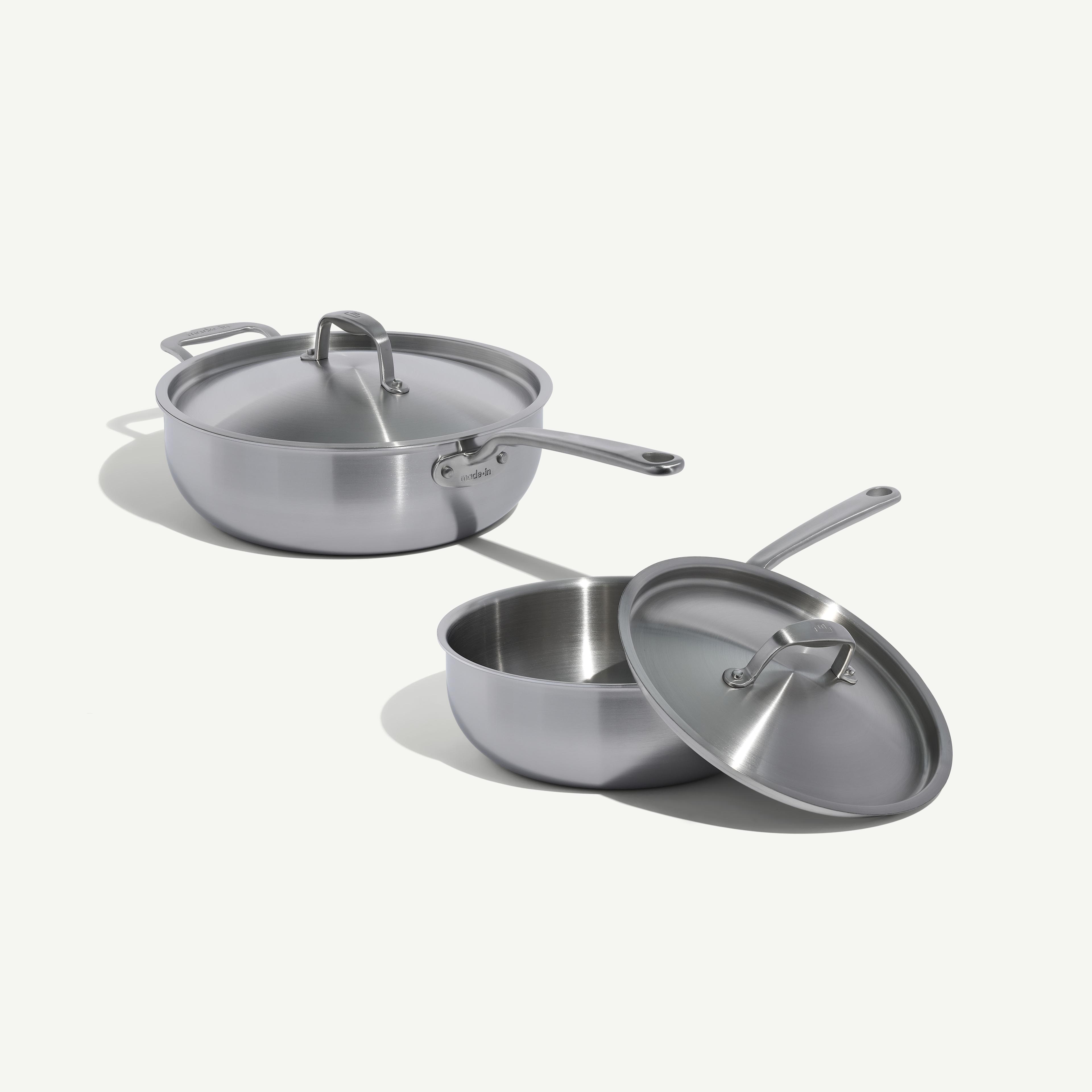 Stainless Saucier Set | 5-Layer Metal Construction | Stay Cool Handle | Dishwasher Safe