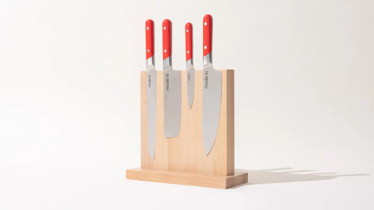knife block red set