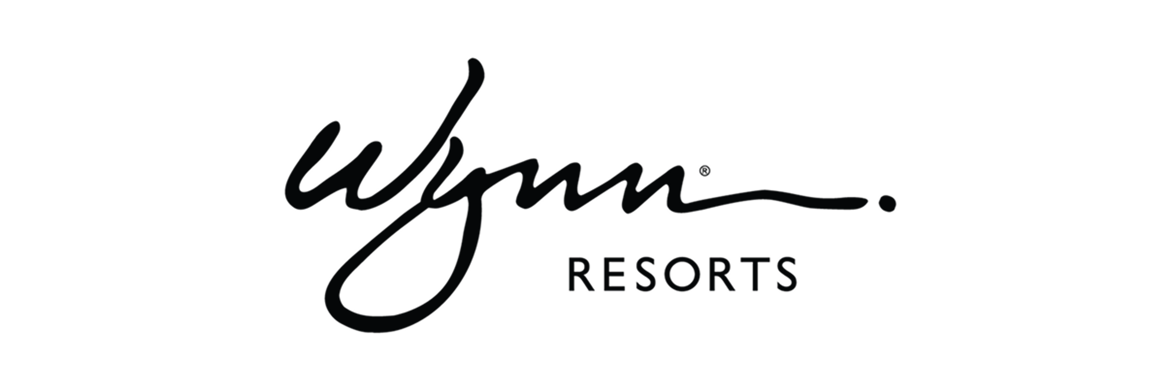 Wynn Resorts logo featuring elegant typography with the name "Wynn" prominently displayed above the word "RESORTS."