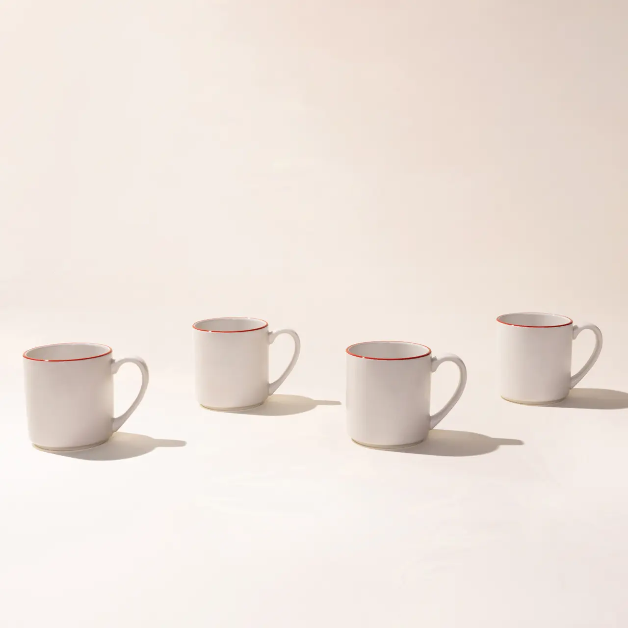 red rim coffee mug set image