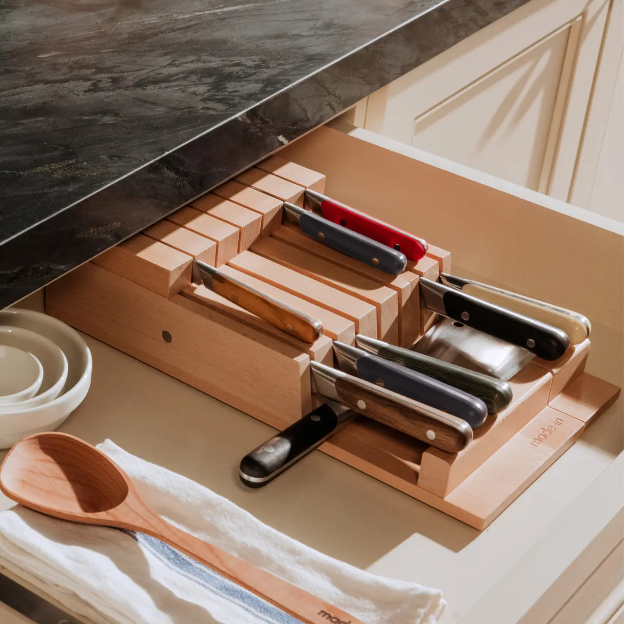 knife organizer in drawer