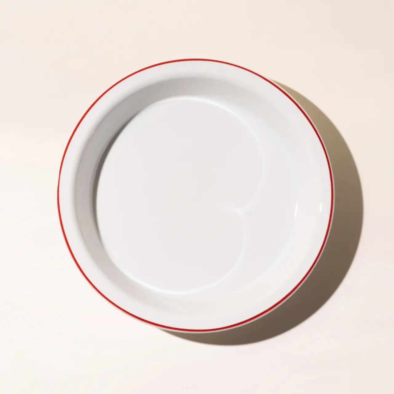 Red Rim porcelain Pie dish