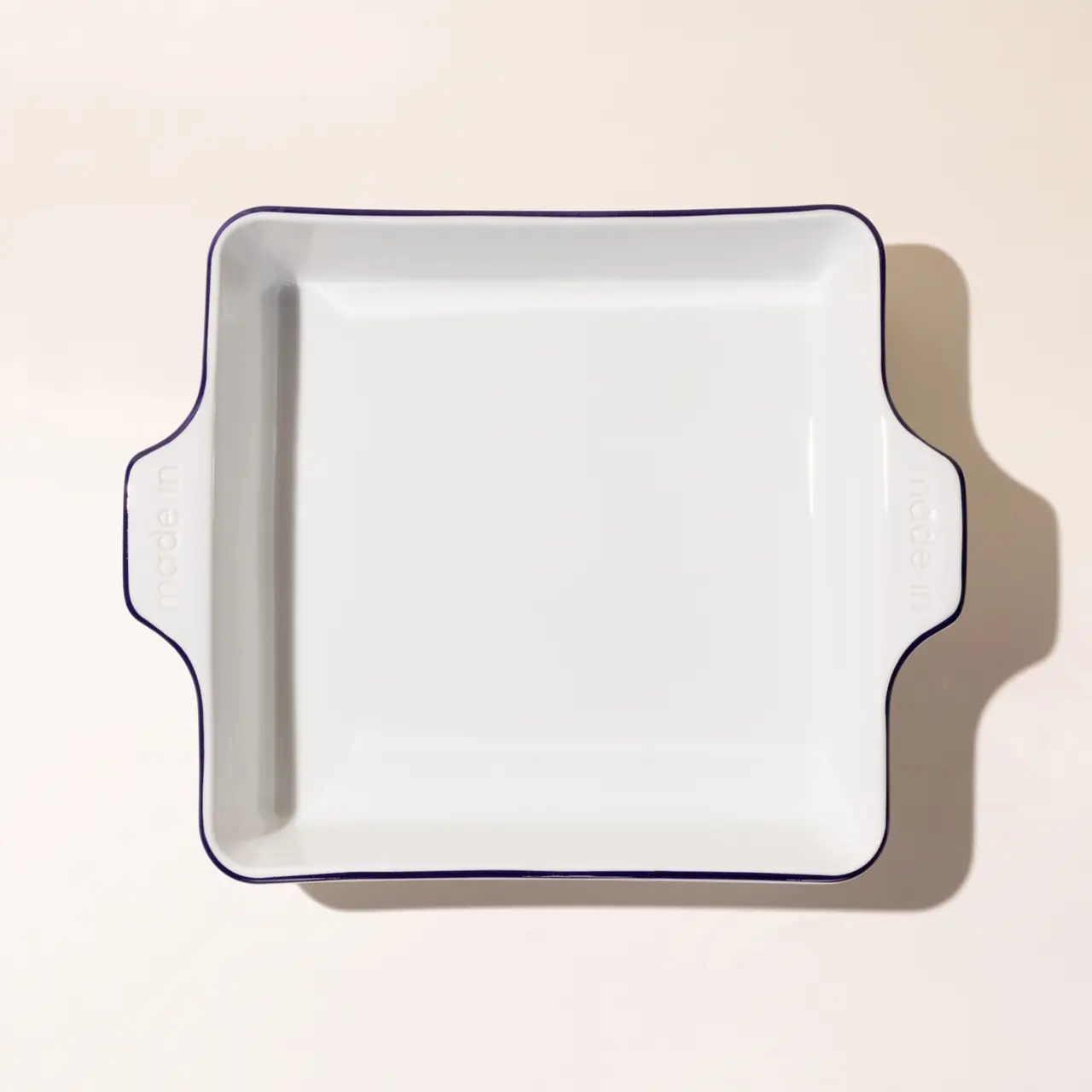 Blue Rim Square Porcelain Bakeware