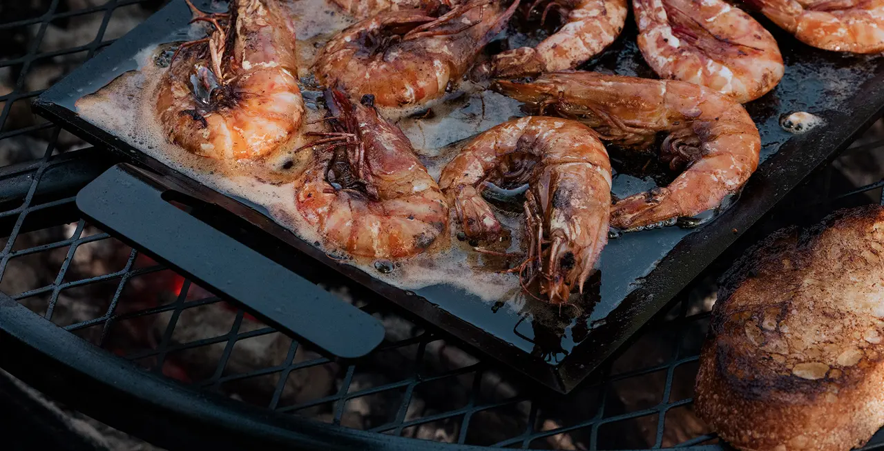 shrimp on griddle