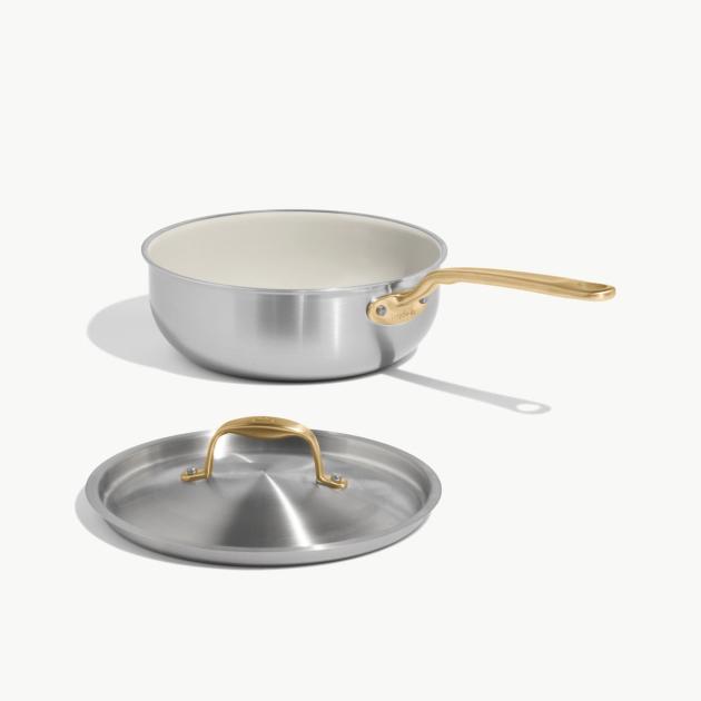 3 QT - Antique Brass Handle Ceramic Non Stick Pans | CeramiClad™