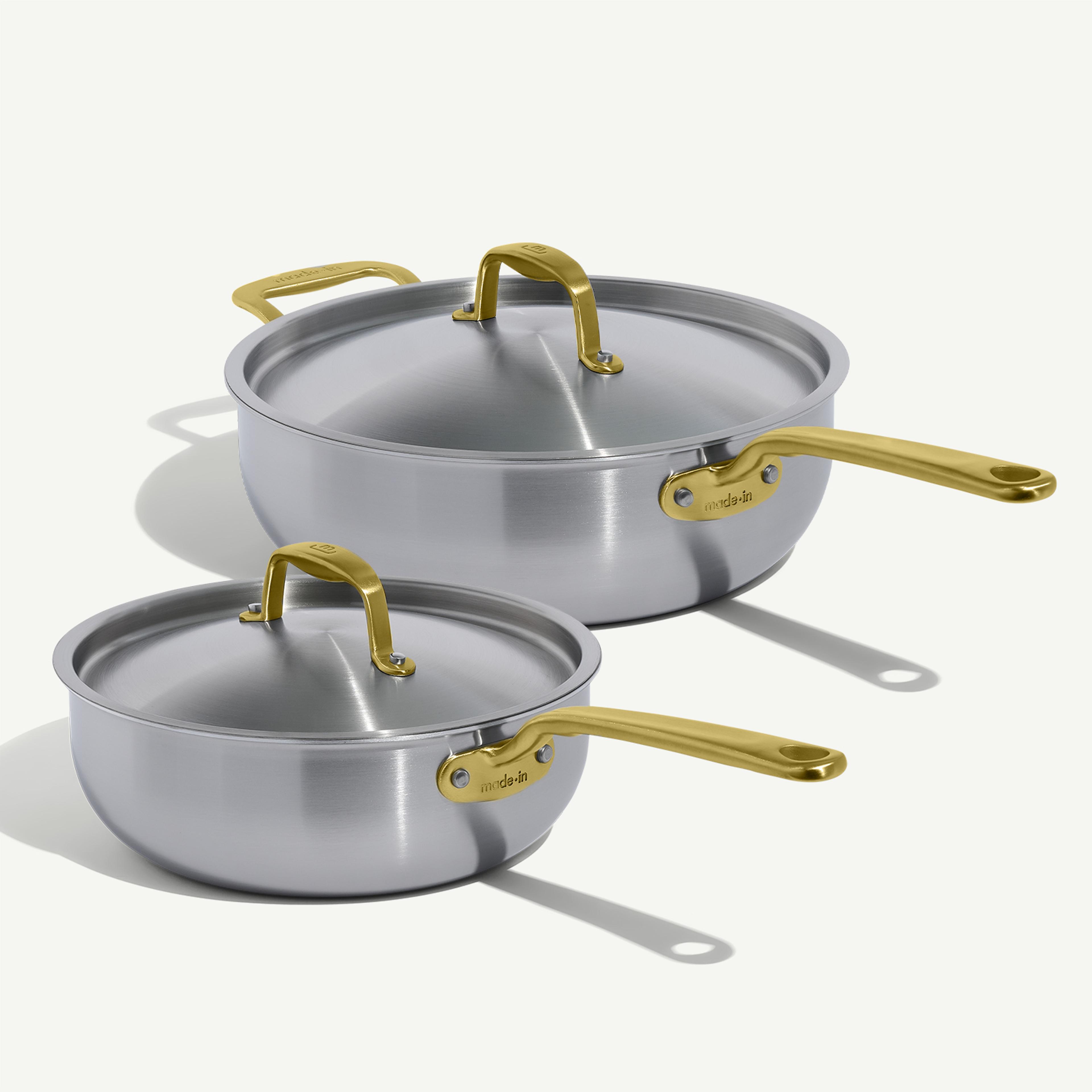 Stainless Saucier Set | 5-Layer Metal Construction | Stay Cool Handle | Dishwasher Safe