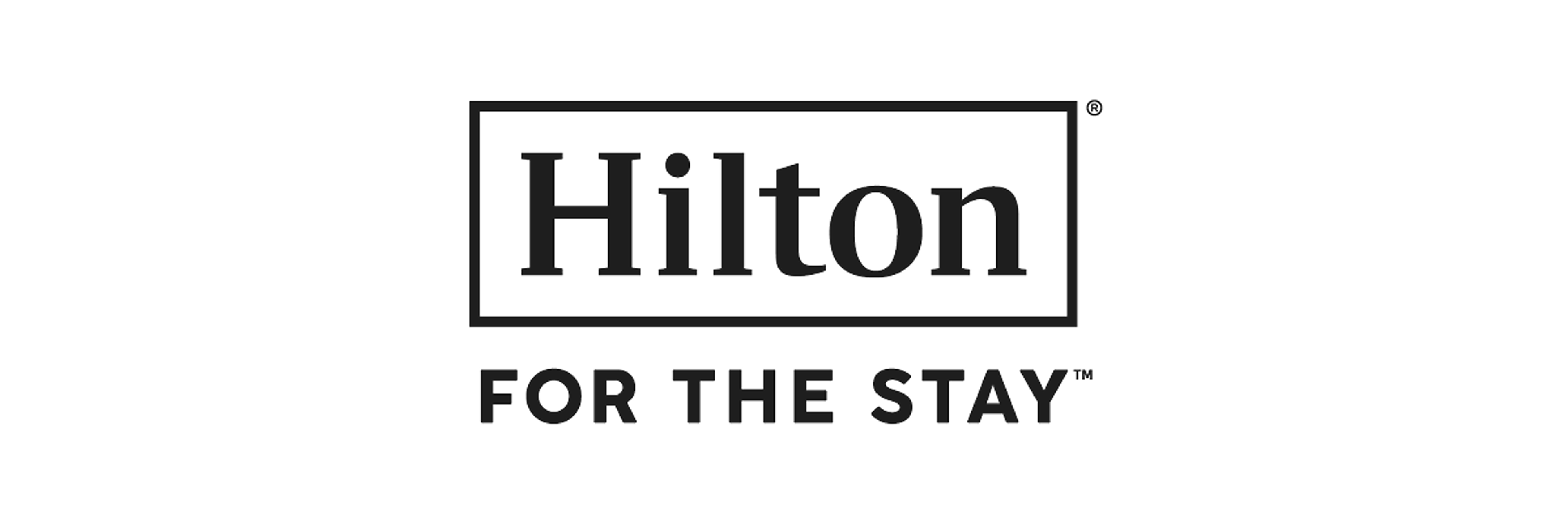 Hilton logo with the tagline "FOR THE STAY."