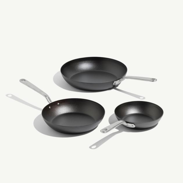 3-Piece Carbon Steel Frying Pan Set