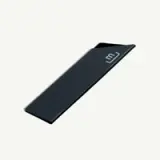 A slim, black magnetic wallet with a minimalist design and visible logo.