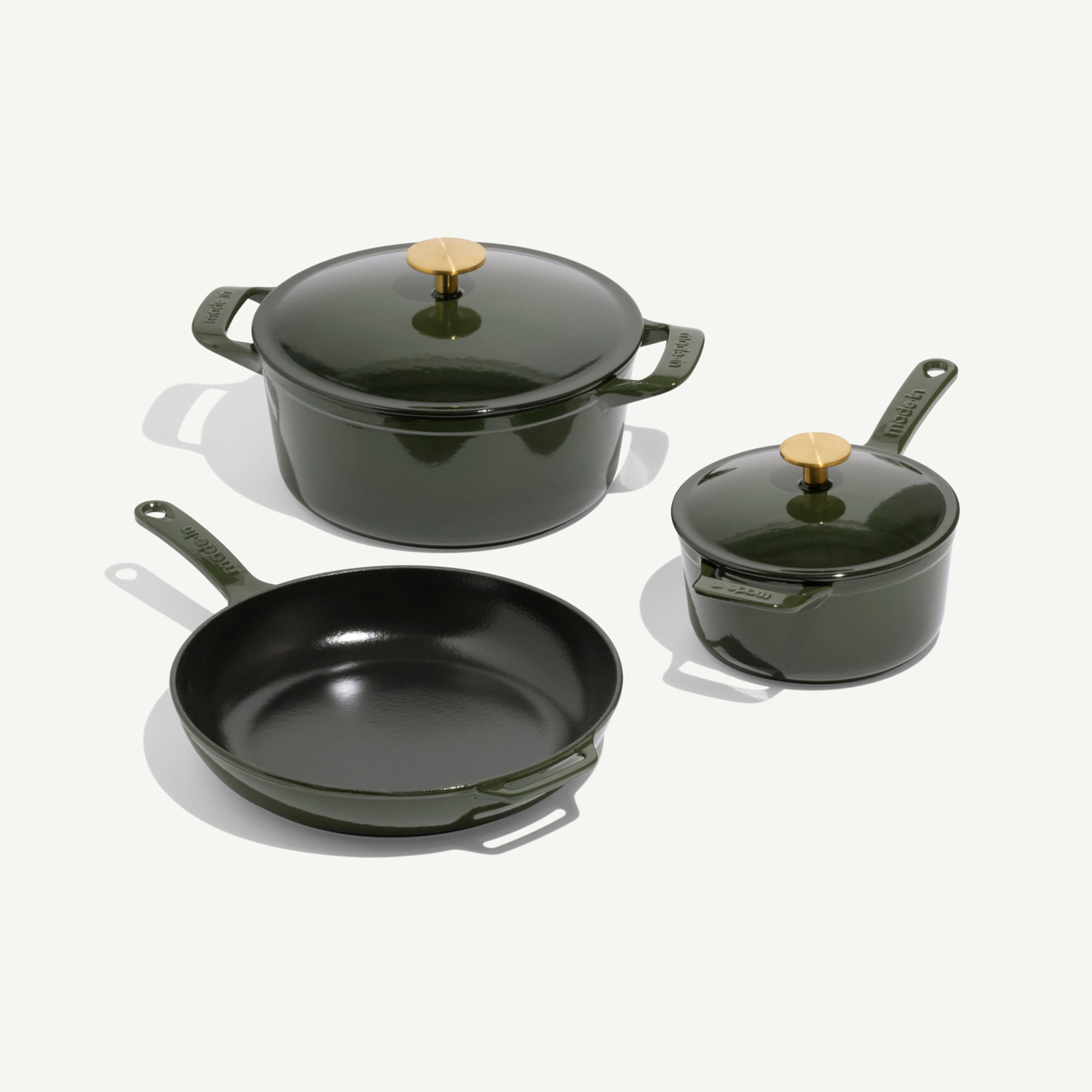 5-Piece Enameled Cast Iron Cookware Set - Made In