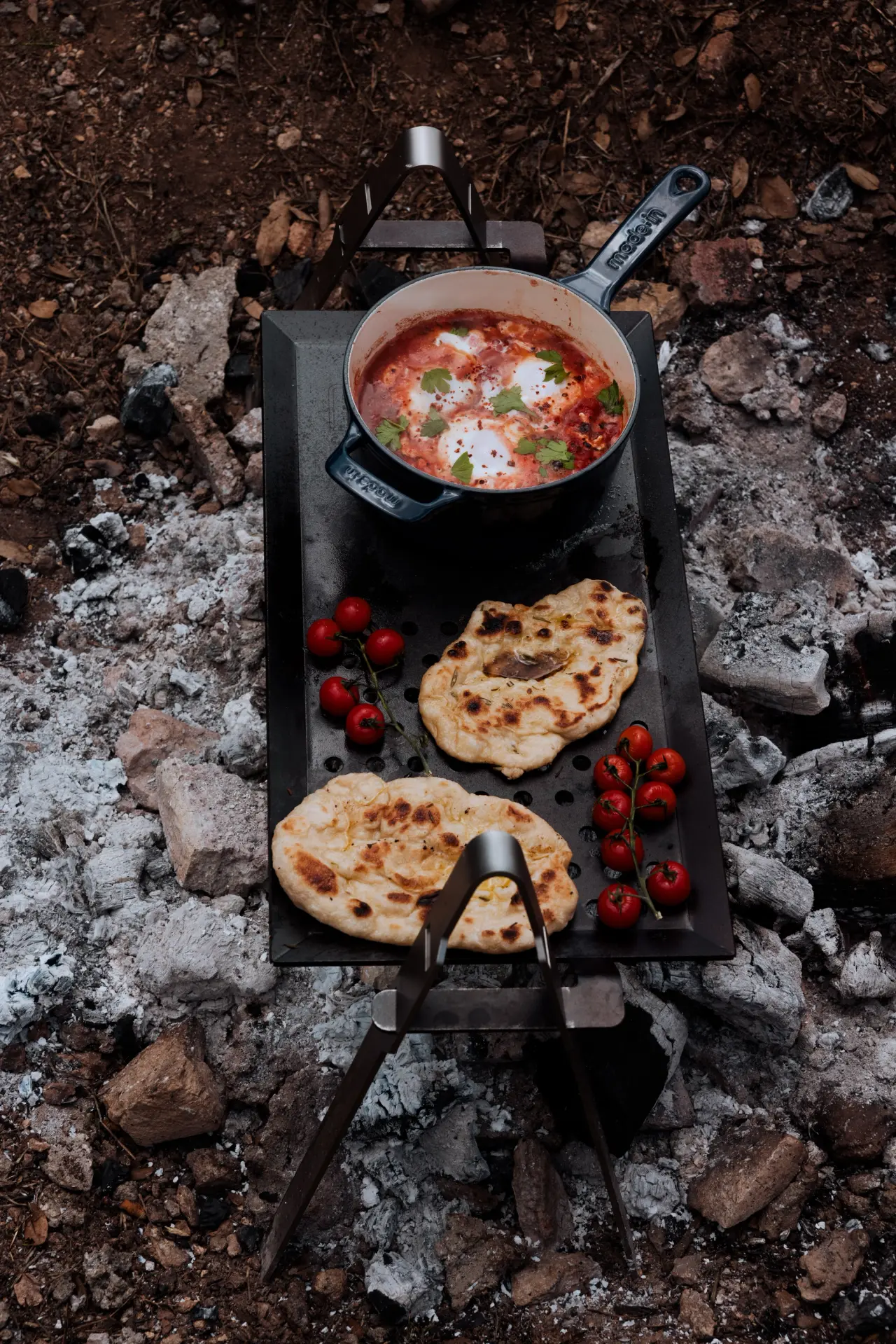 food on griddle