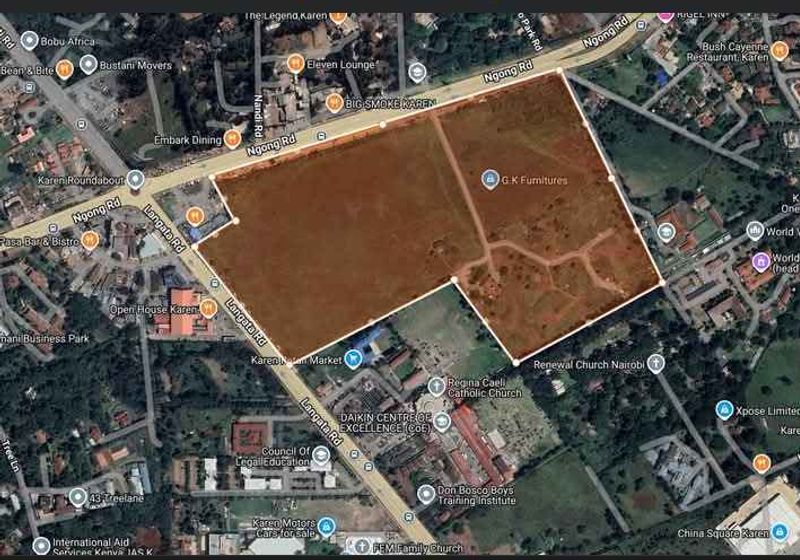 52-Acre Karen Mixed-Use Land with Mall Infrastructure For Sale — KES 77M USD