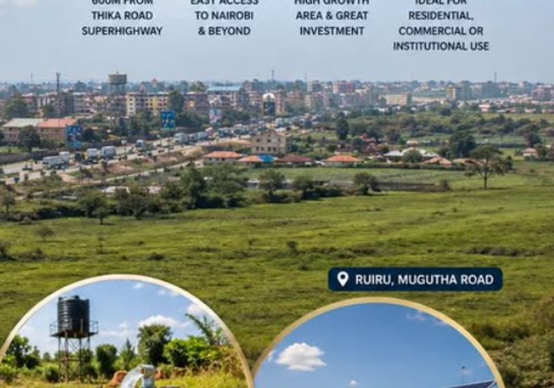 1-Acre Fenced Plot in Ruiru with Borehole, Solar & Office Block For Sale— Thika Road Exit 12