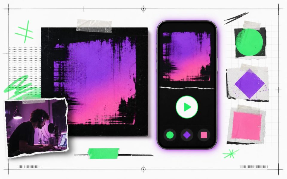 Release artwork and three clearly labelled streaming links on a music landing page.
