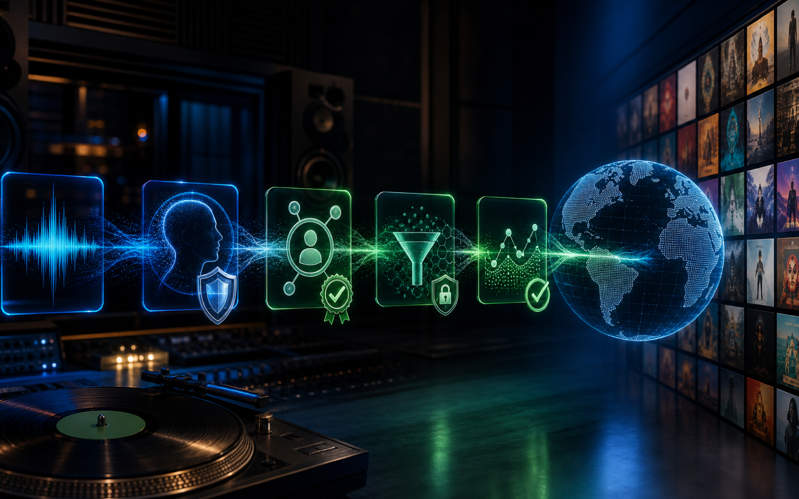 A song timeline sits beside streaming eligibility and recommendation signals