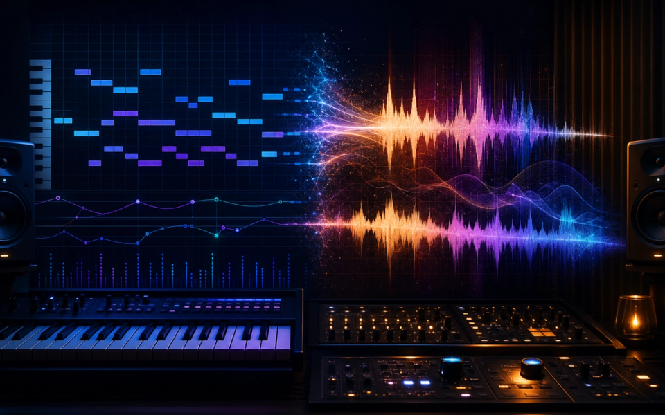 One recording connects to a Spotify track and several YouTube videos