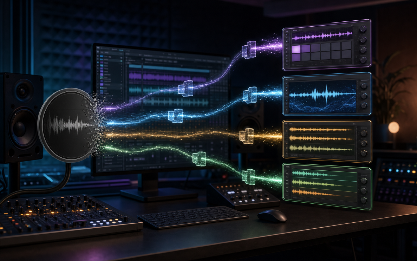 Archived loop audio migrating from a discontinued source into four active production workflows in a modern studio