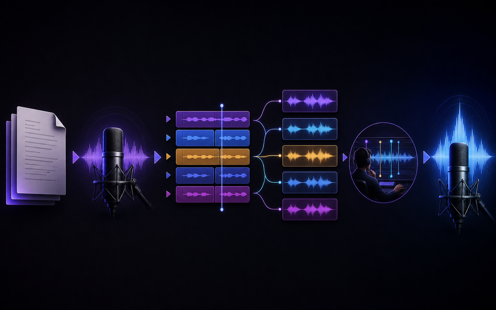 Visual process connecting lyrics, phrasing, vocal performance, and arrangement