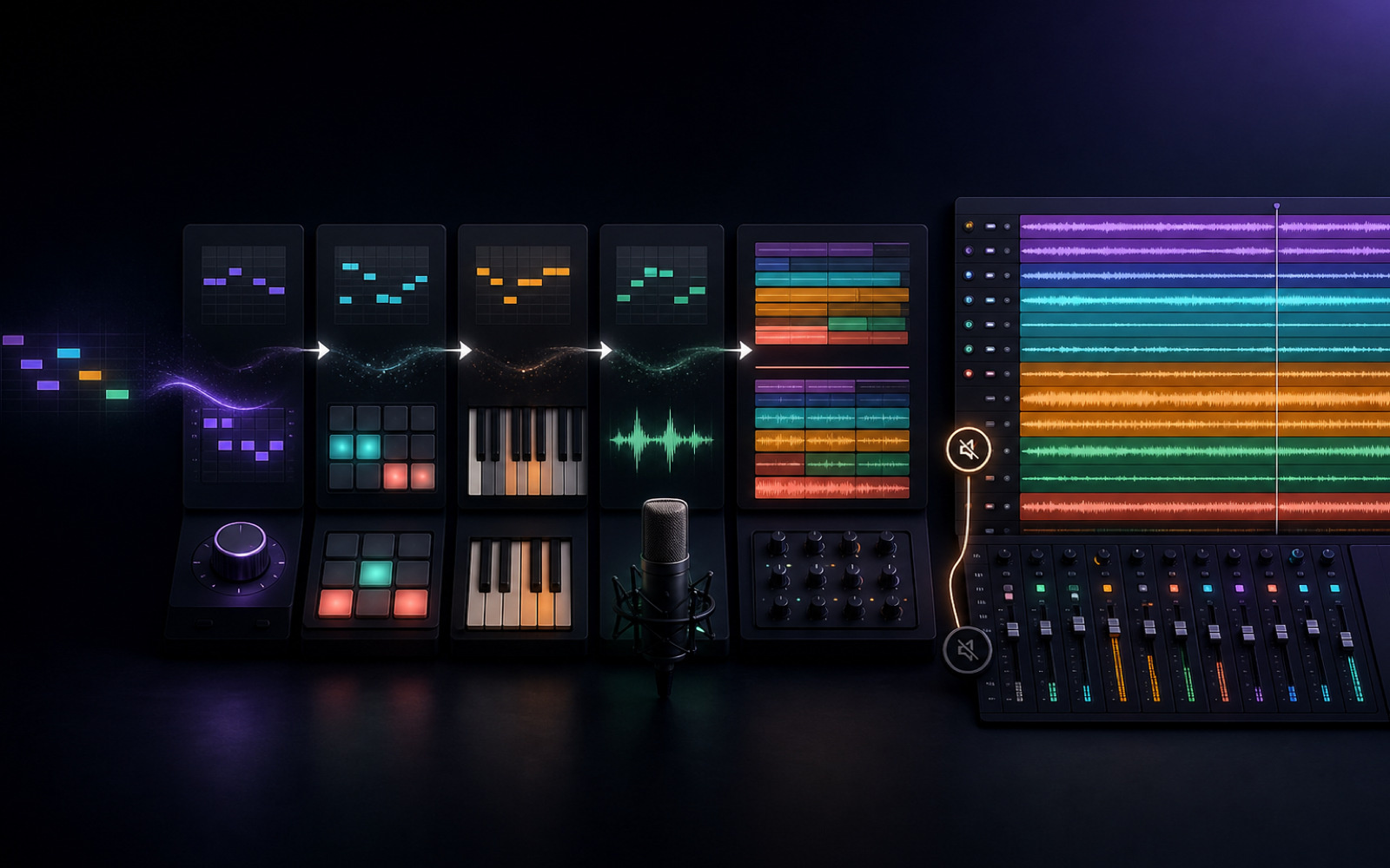 A small musical seed being transformed through new drums, harmony, vocals, and arrangement into a complete original track