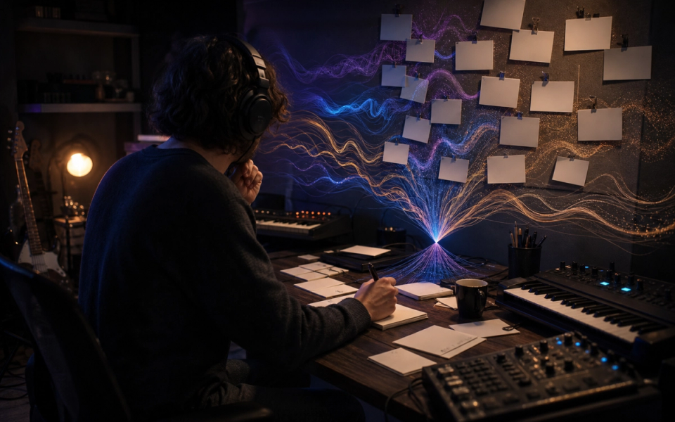 Recommendation paths branch from familiar music toward different discoveries