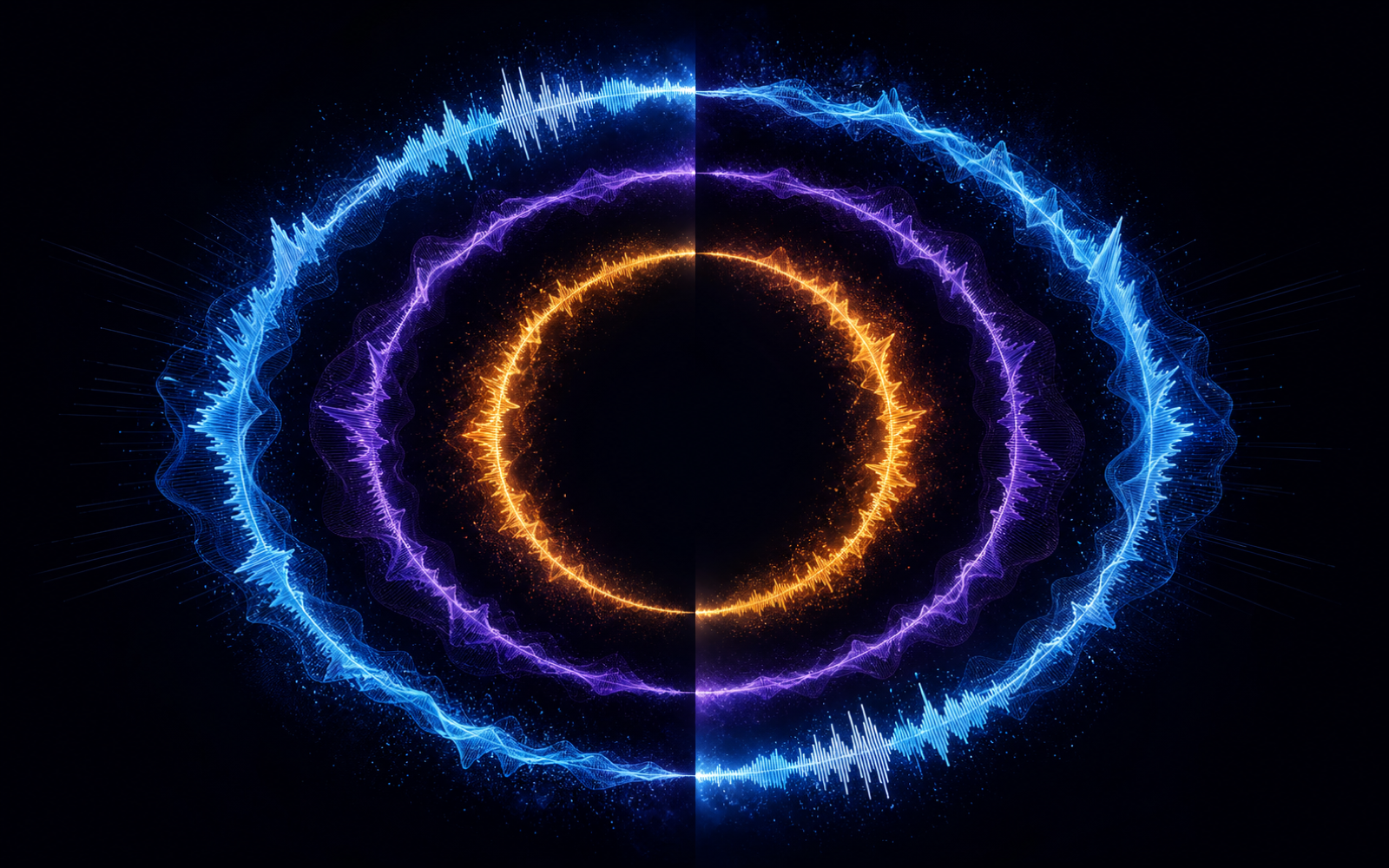 Circular waveform loop surrounded by three compatible intensity layers