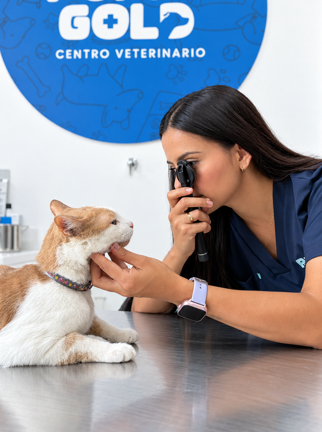 Veterinaria sosteniendo a un cachorro