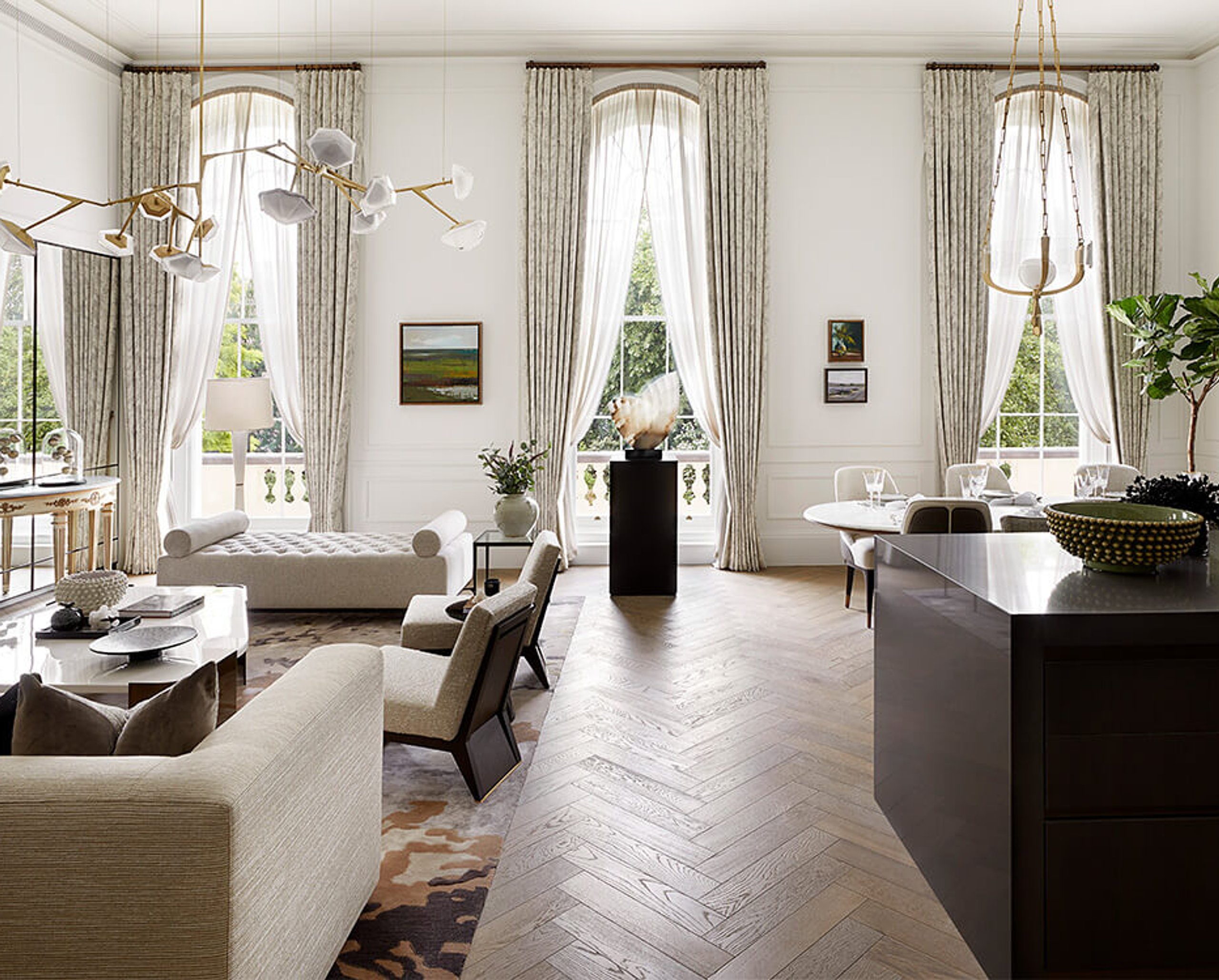 Bespoke European oak plank and herringbone flooring, Woodworks by Ted Todd | Regent’s Crescent, London | Development Manager: CIT | Architect: PDP London | Interior Architect/Designer: Millier London | Photography: Adam Parker and Julian Abrams