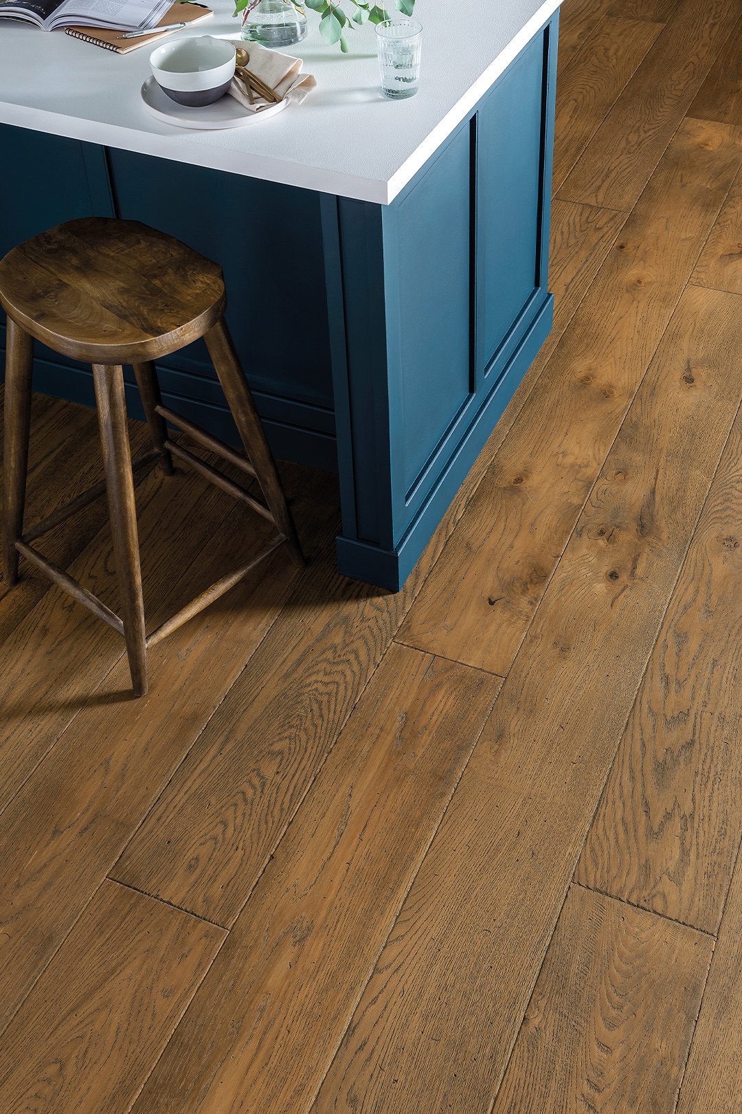 Wood flooring in a bright home interior