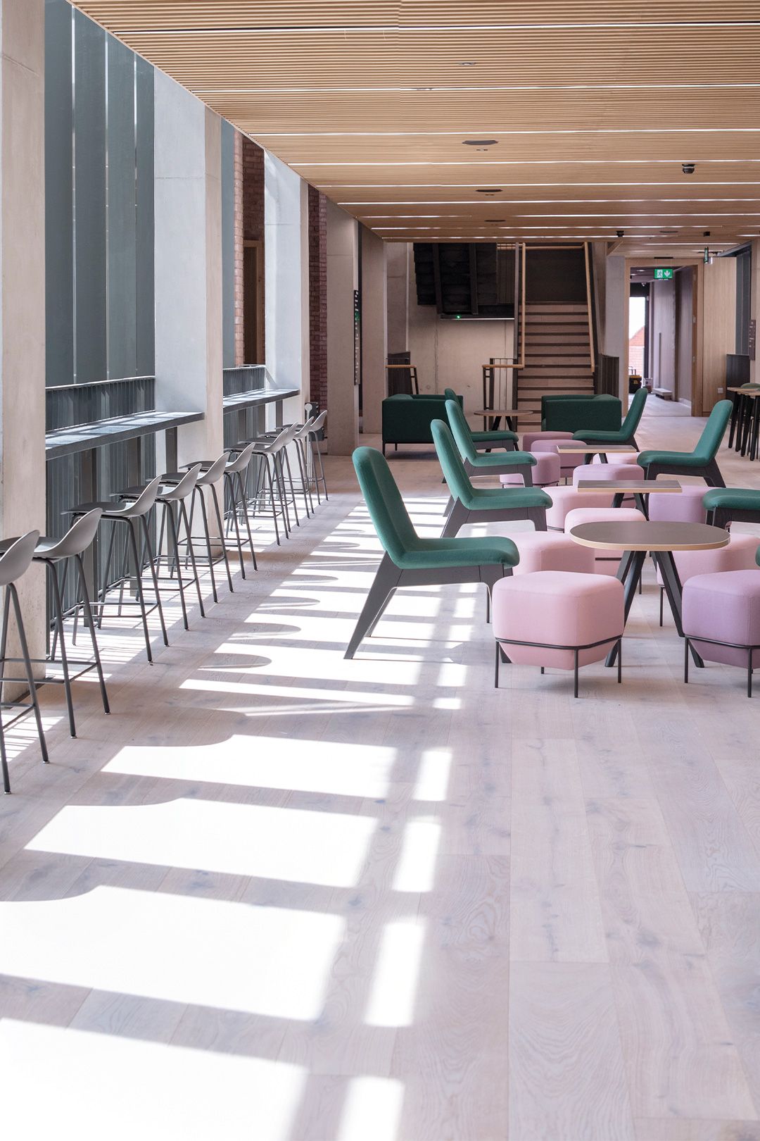 Commercial wood flooring interior