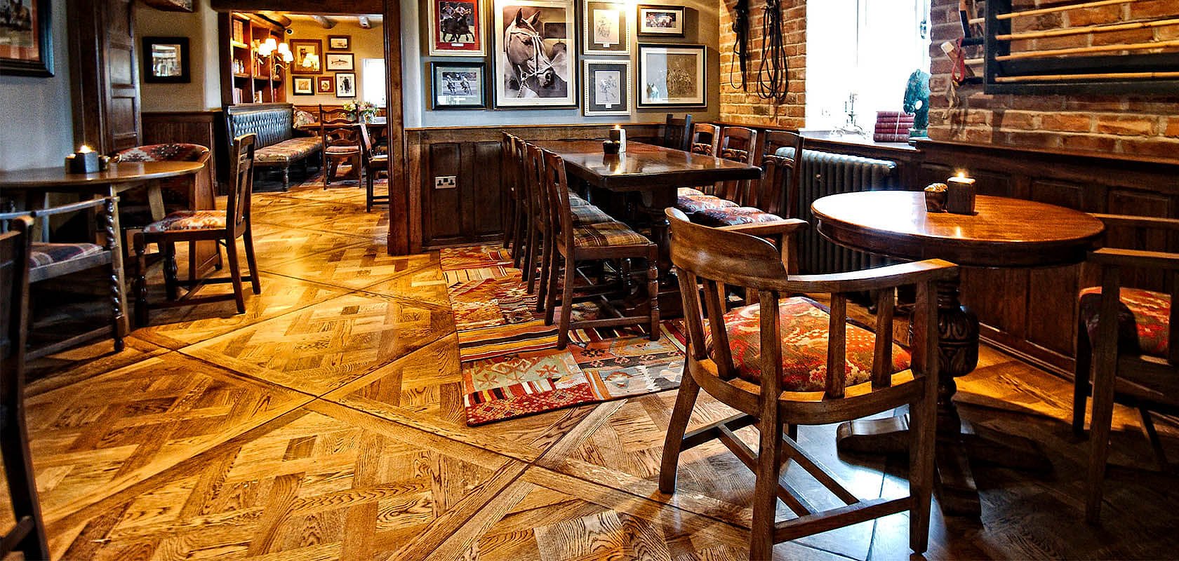 Woodworks by Ted Todd Parquet de Versailles flooring | Fishpool Inn, Cheshire