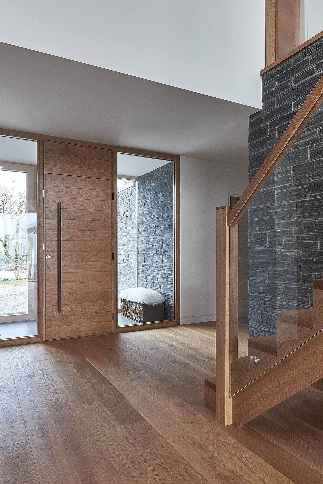 Wood flooring in a bright home interior