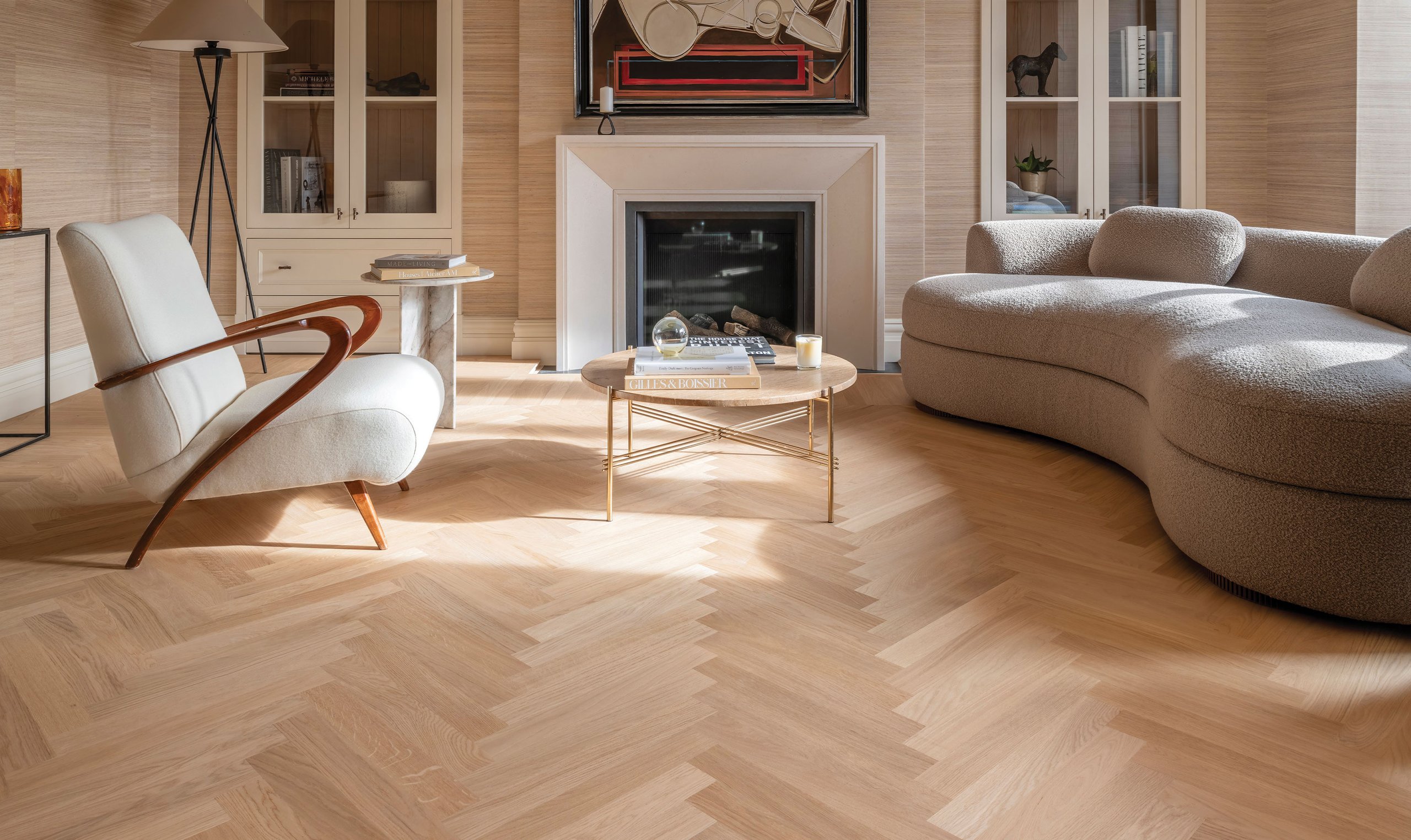 Herringbone wood flooring