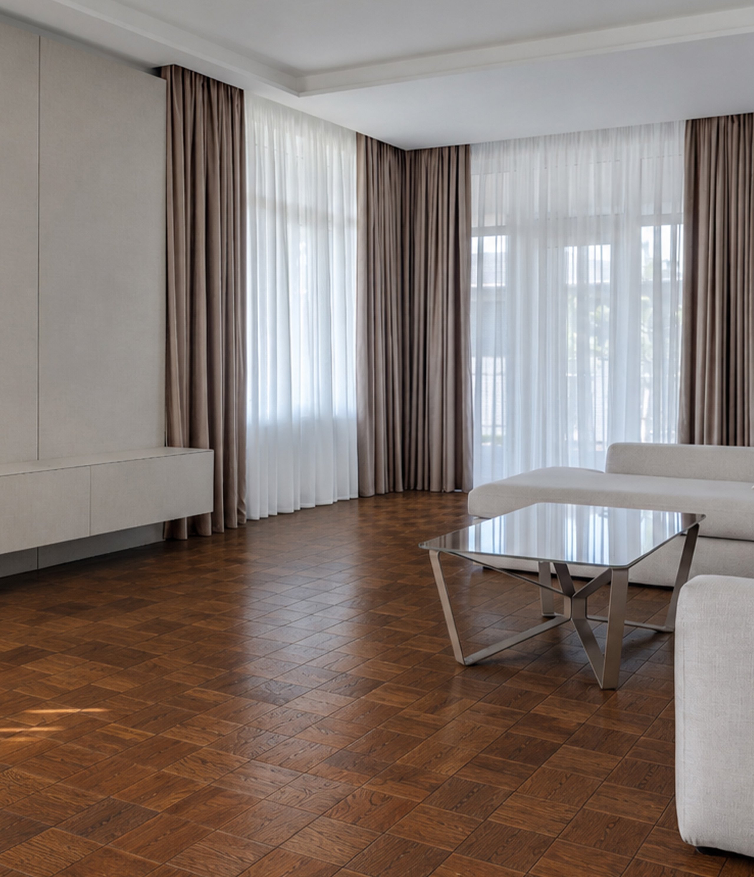 Square wood flooring