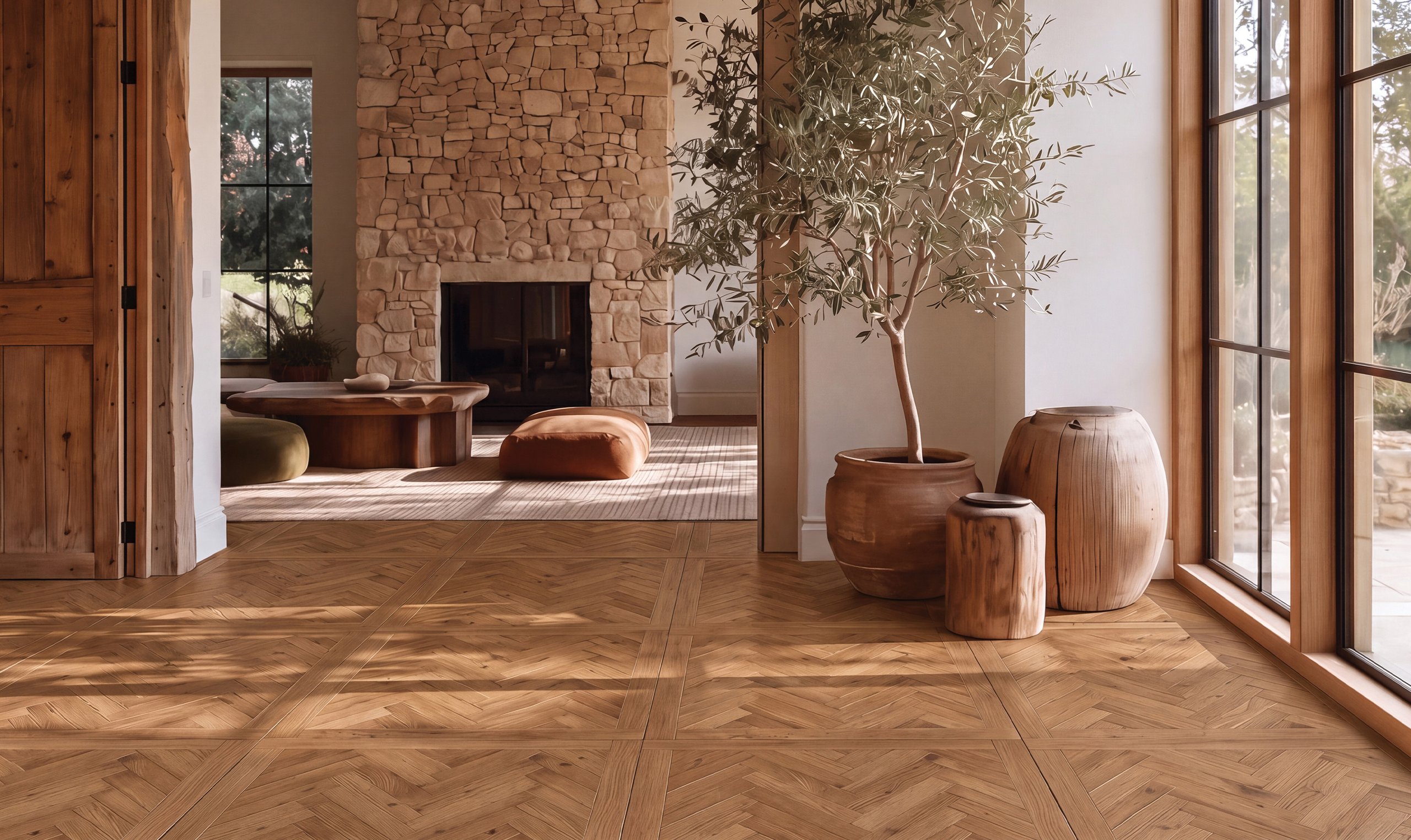 Wood flooring in a refined home interior
