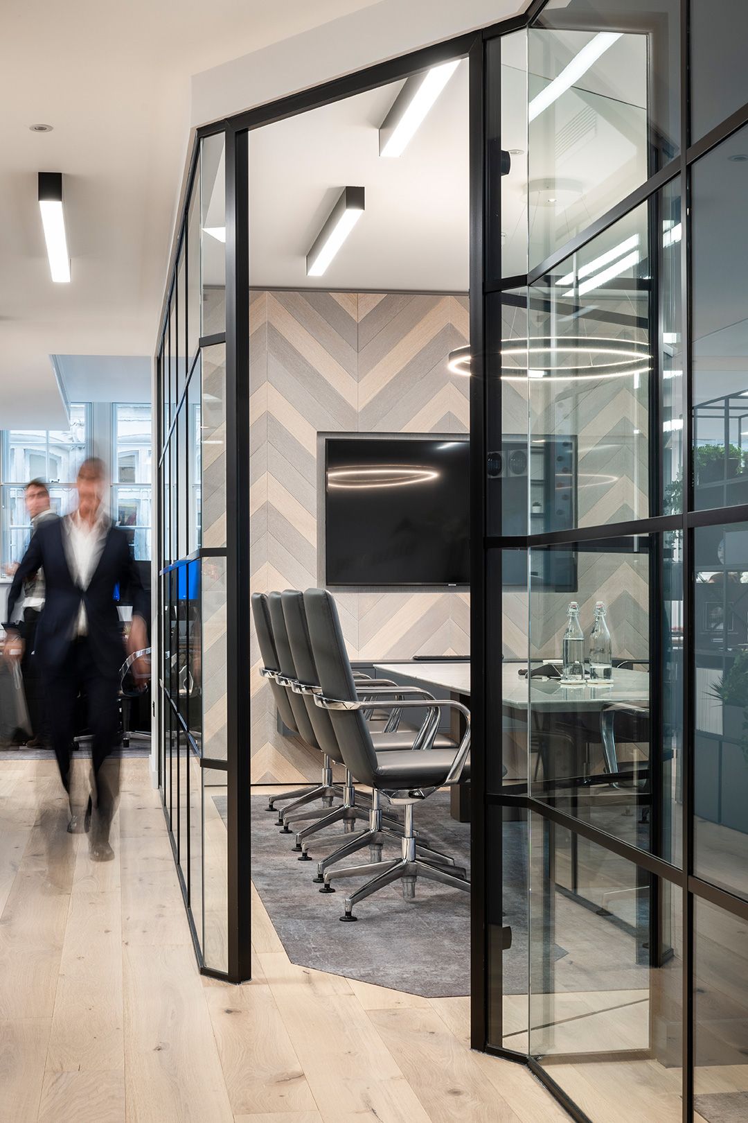 Workspace wood flooring interior