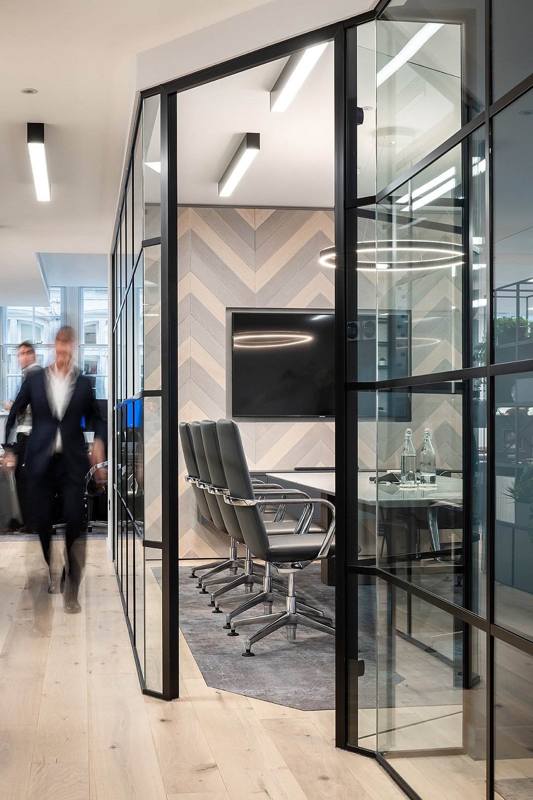 Workspace wood flooring interior