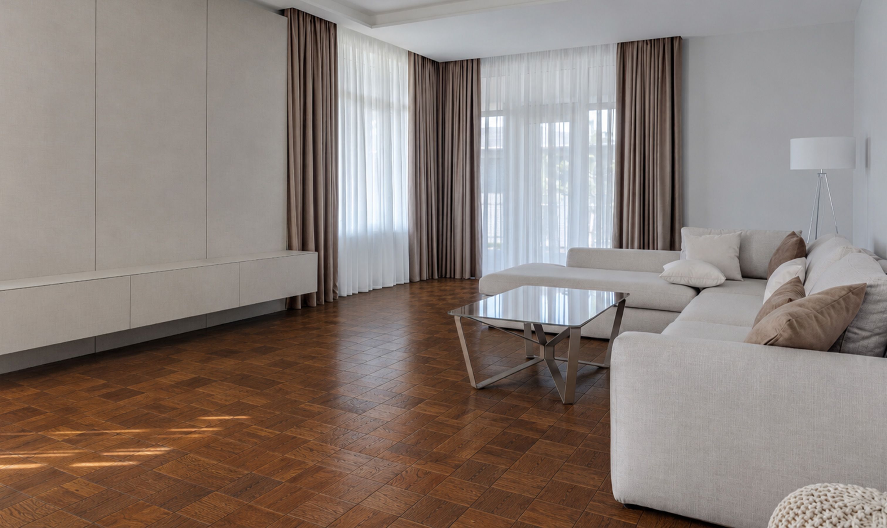 Square wood flooring