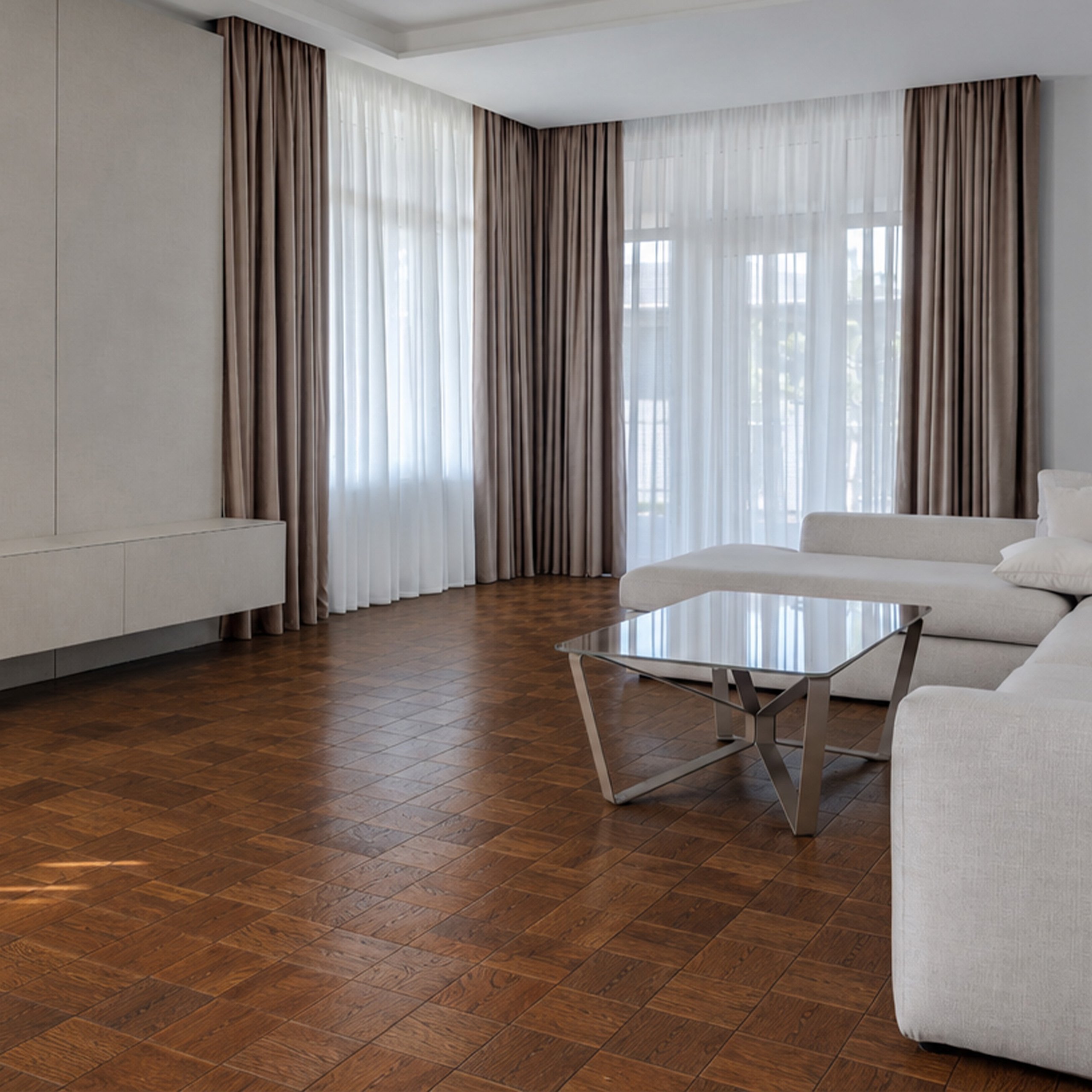 Square wood flooring
