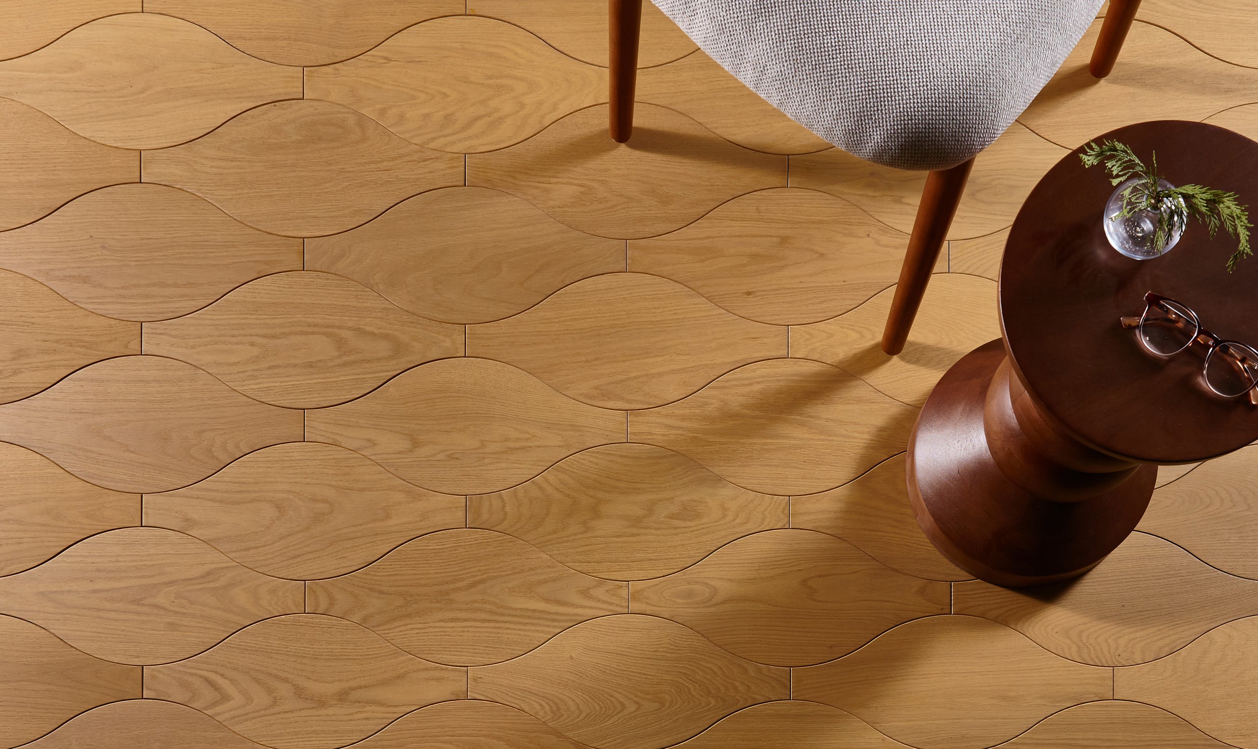 plank wood flooring in a seating area