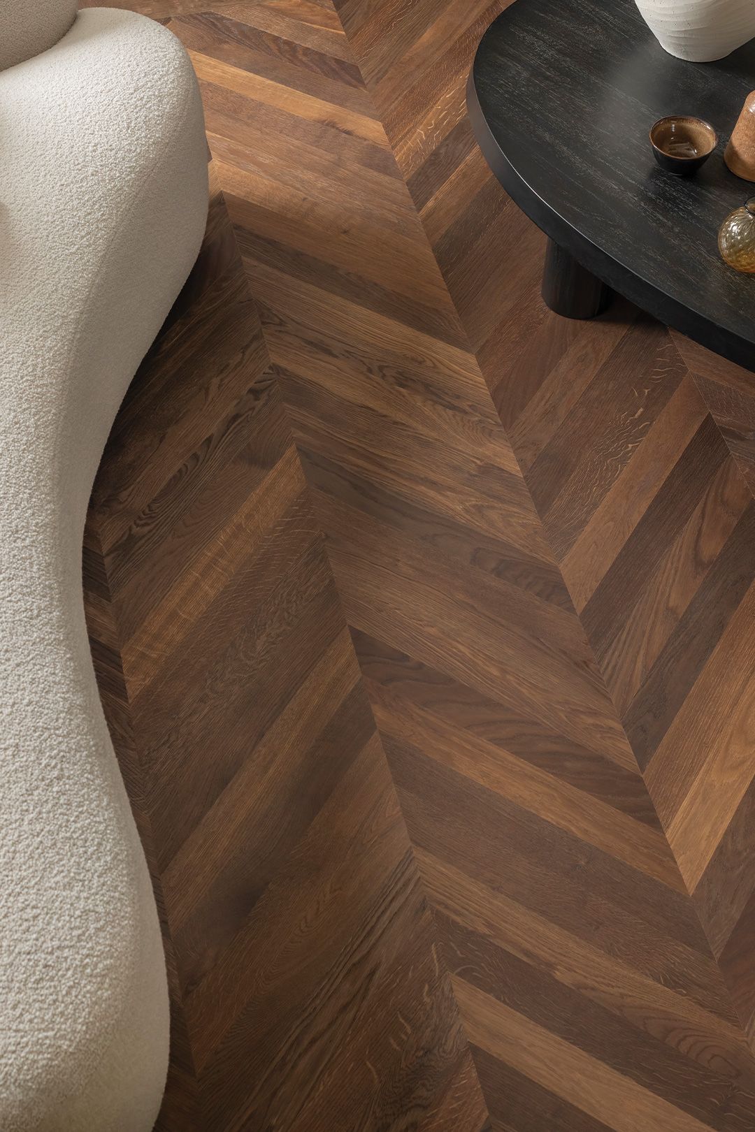 Chevron wood flooring