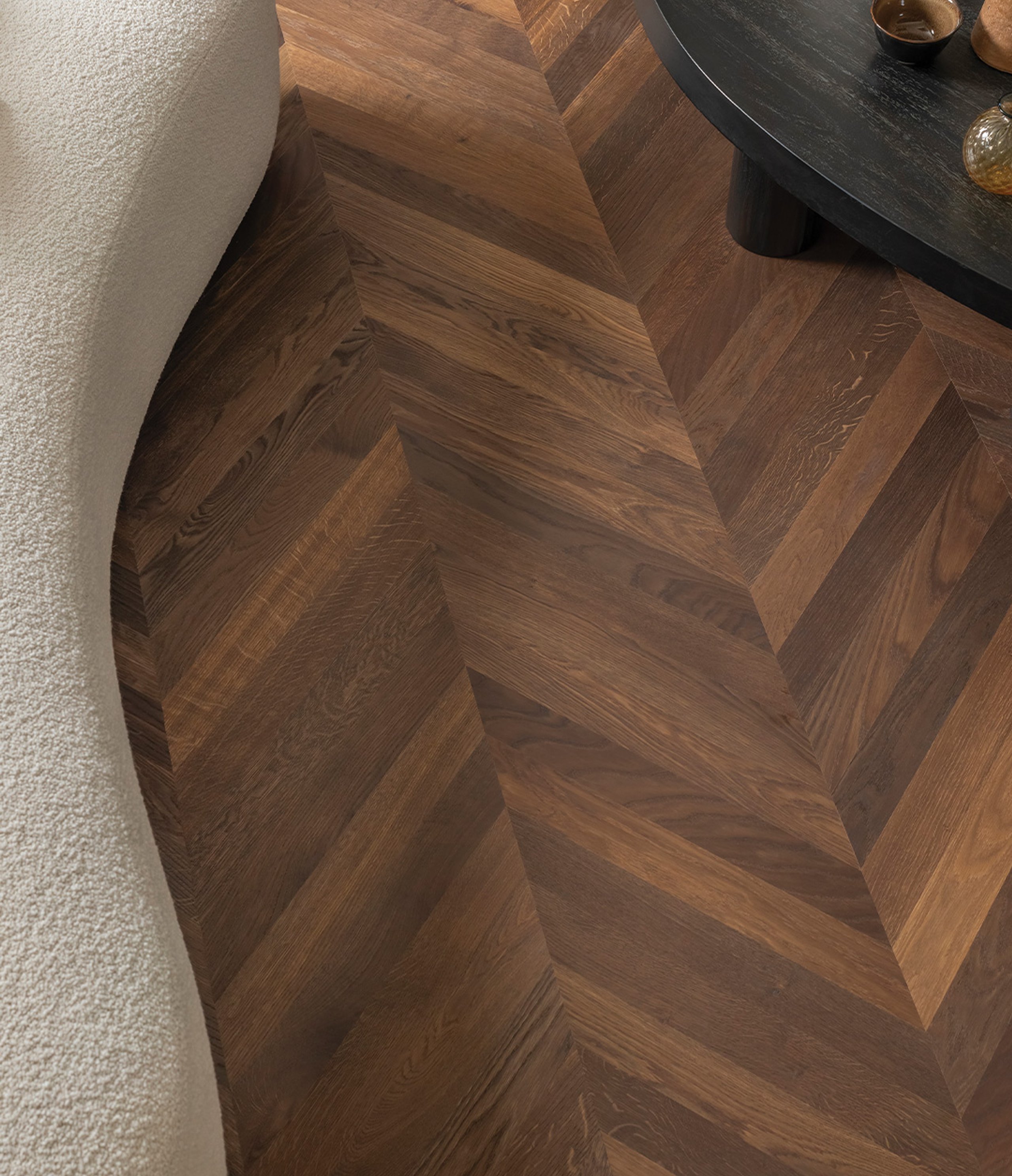 Chevron wood flooring