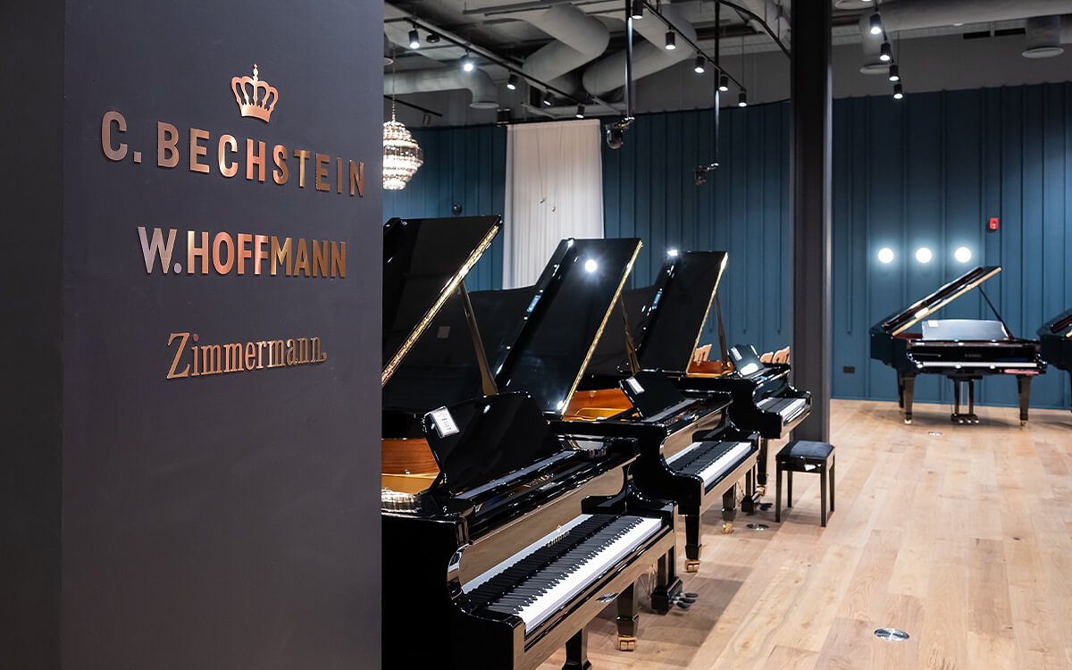 Bechstein paino store interior, kennet plank, project collection