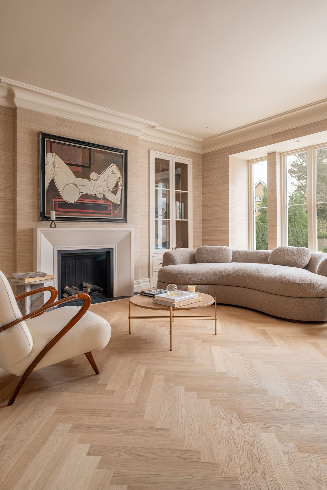 Wood flooring in a bright home interior