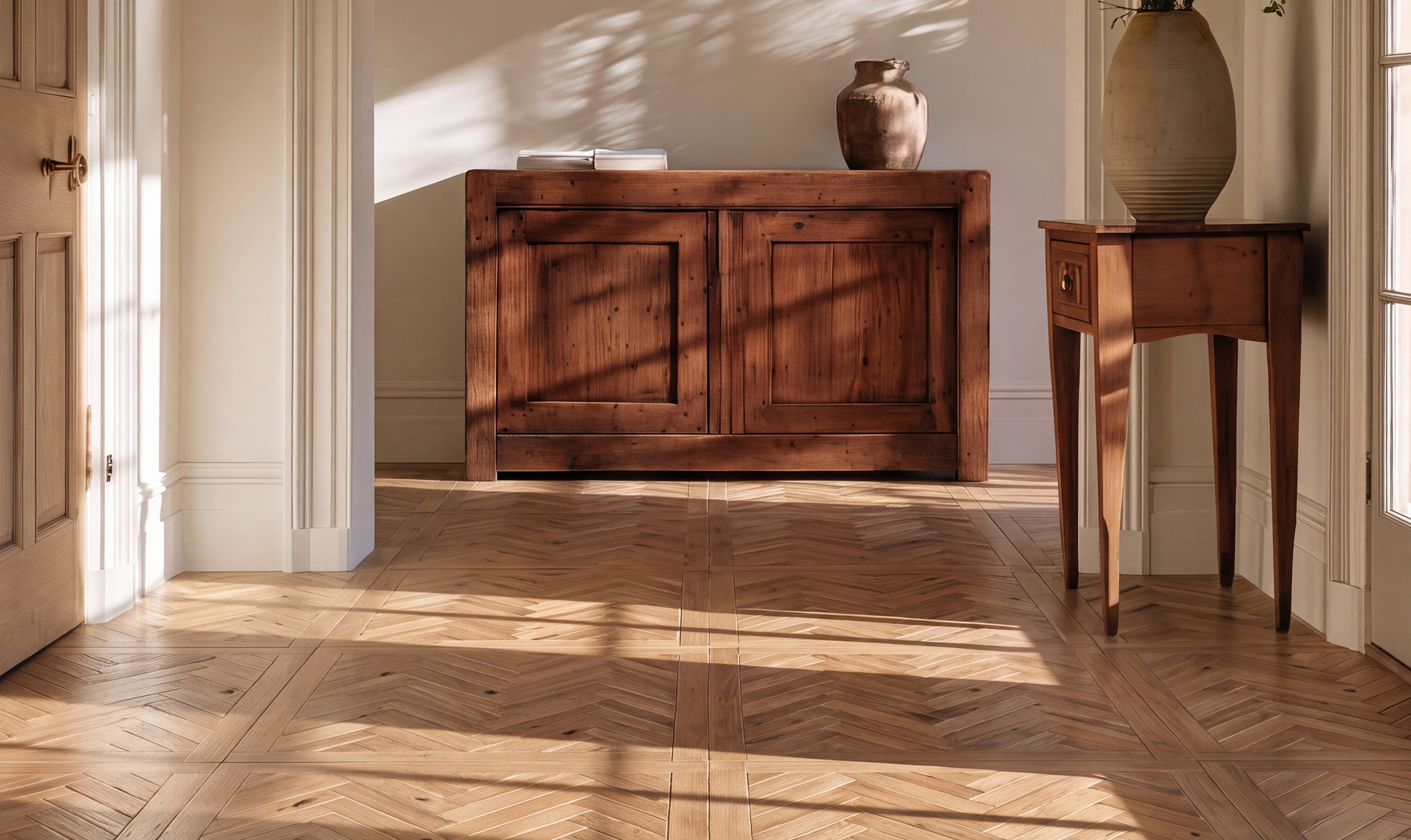 Wood flooring in a refined home interior