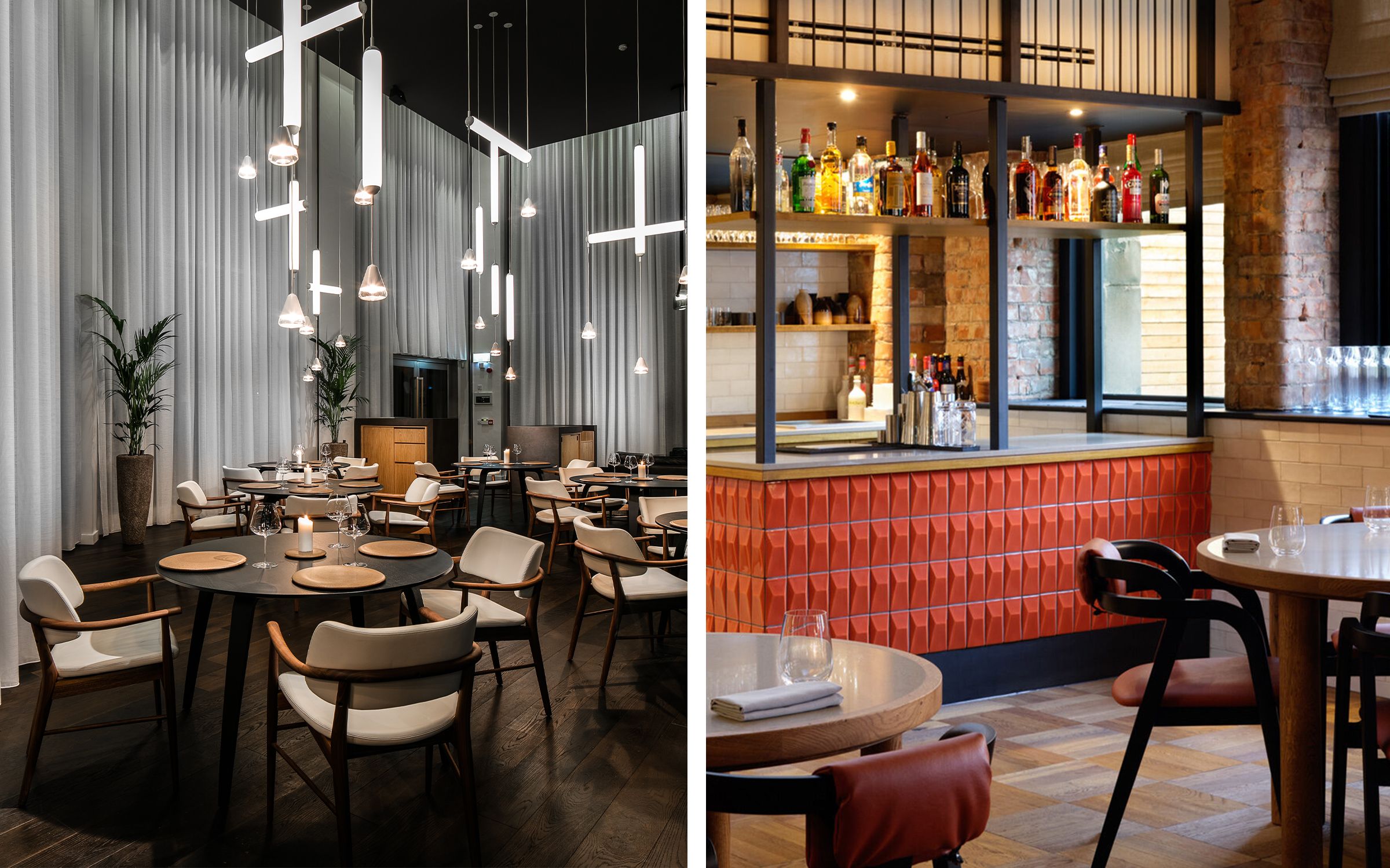 Ted Todd Restaurant Flooring - Mana Manchester, c.o Rische Group, ZSpace, Bourne Wide Plank, Project Collection. Skof Manchester, c.o Blacksheep, Bembridge Narrow Herringbone, Crafted Textures Collection