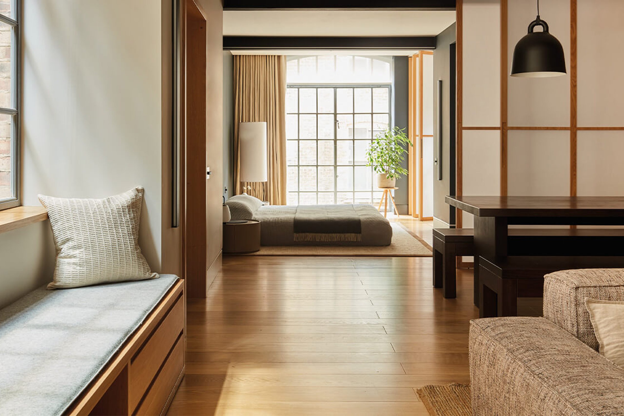 Soho Loft warehouse apartment with Ted Todd wood flooring