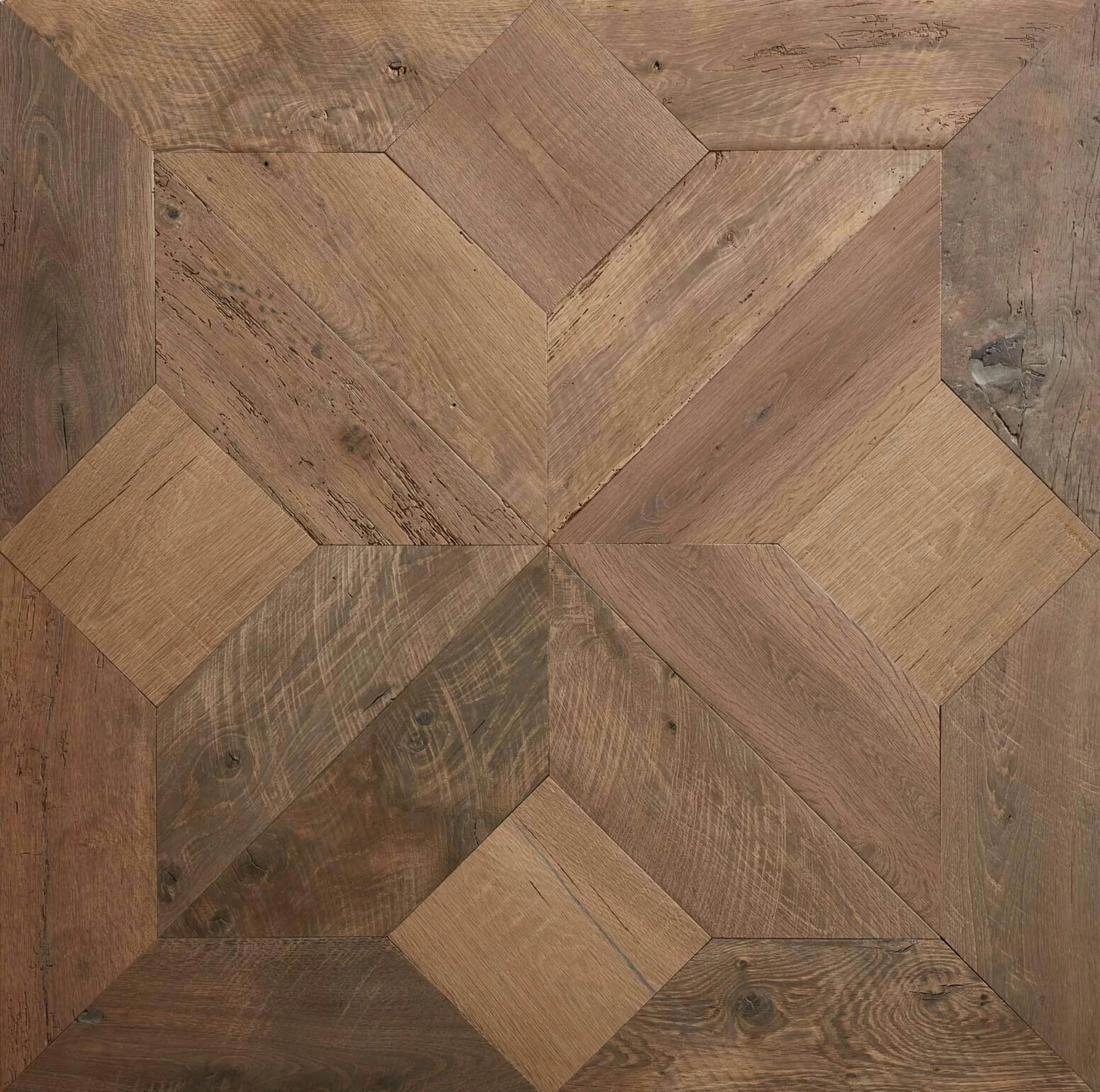 A reclaimed oak parquet de Versailles panel